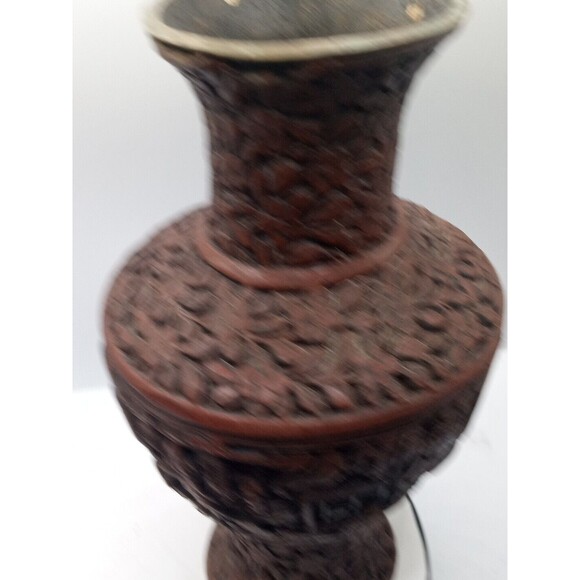 Chinese Cinnabar Vase Carved Super Rare Piece Original Antique 8 1/2" Tall - Picture 14 of 16